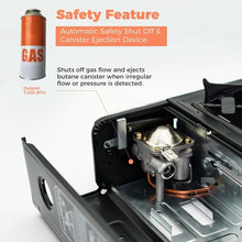 Load image into Gallery viewer, ITEM# 0003   Camping Stove Portable Single Burner Butane Cylinder Stove with Carrying Case Camp Kitchen Equipment Back-packing Black (Watch Video)