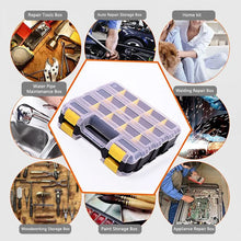 Load image into Gallery viewer, ITEM# 0097 Tools Organizer Box Small Parts Storage Box 34-Compartment Double Side Hardware Organizers with Removable Plastic Dividers for Screws, Nuts, Nails, Bolts