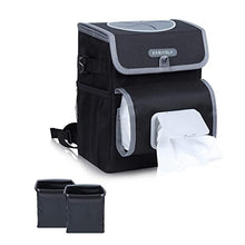 Load image into Gallery viewer, ITEM# 0054 All-in-One Cute Car Trash Can with 2 Removable Leakproof Interior Liners, Adjustable Tissue Holder & Straps