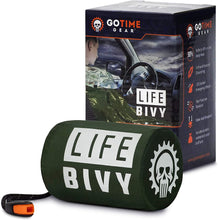 Load image into Gallery viewer, ITEM# 0032 Emergency Sleeping Bag Thermal Bivvy - Use as Emergency Bivy Sack, Survival Sleeping Bag, Mylar Emergency Blanket - Includes Stuff Sack with Survival Whistle + Paracord String (Watch Video)