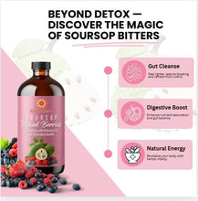 Load image into Gallery viewer, ITEM# 0237   Essence Herbs Soursop Bitters Liquid with Mixed Berries, Gut &amp; Digestive Support, Antioxidant Herbal Supplement with Soursop Leaves, Moringa, Black Seed &amp; Turmeric, 16 fl oz
