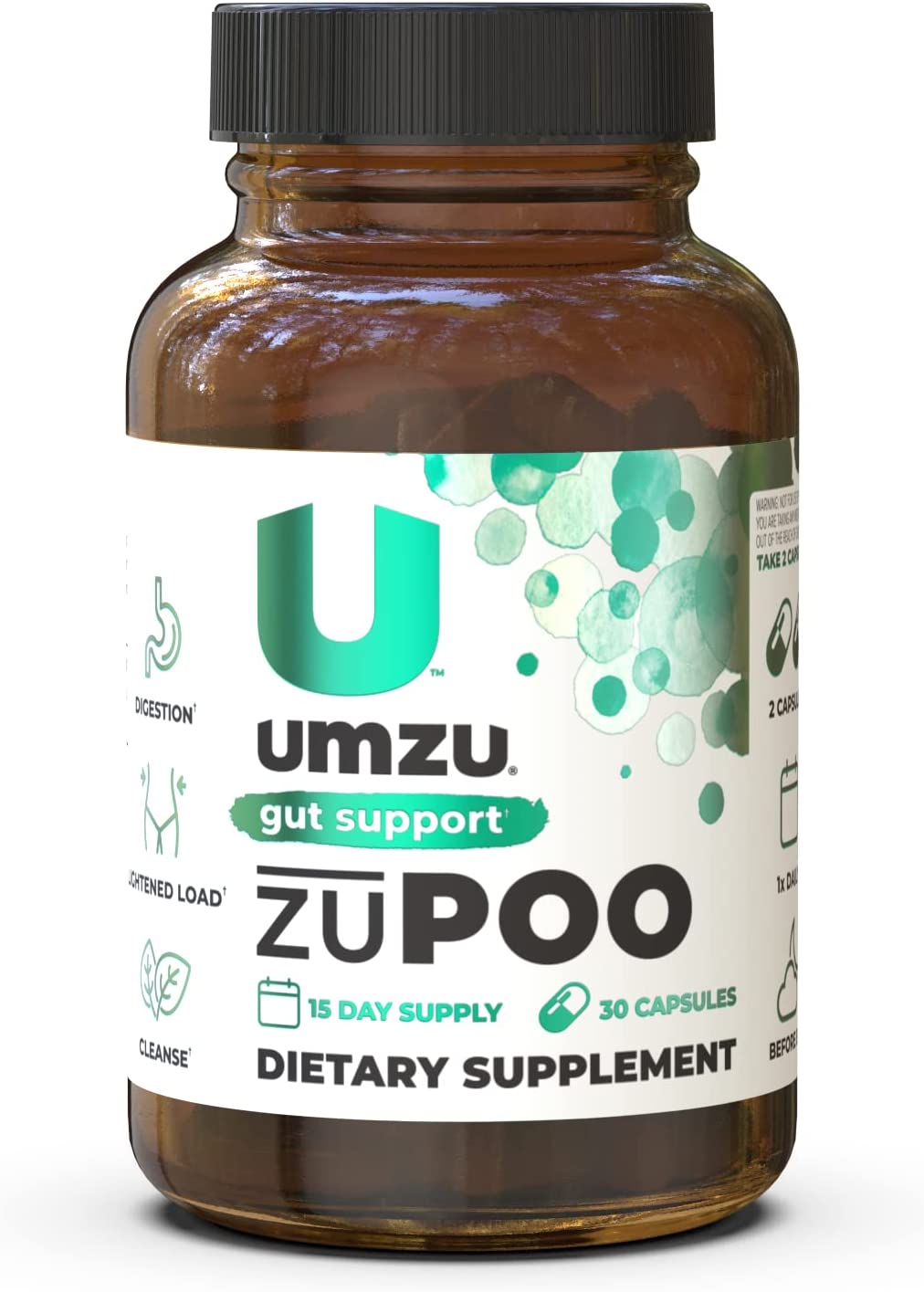 ITEM# 0147   ZuPoo 15-Day Supply - Relief from Temporary Bloating - Gentle Laxative Properties - Can Flush Toxins - Support Weight Management - USA Made (Watch Video)