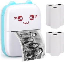 Load image into Gallery viewer, ITEM# 0195   Printers with 6 Rolls Printing Paper for Android iOS Smartphone, BT Inkless Printing Gift for Label Receipt Photo Notes Study Home Office (Watch Video)
