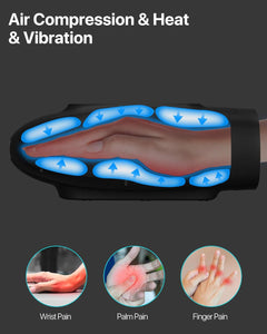 ITEM# 0225   Hand Massager with Heat and Compression, FSA HSA Eligible 6 Level Compression & 6 Mode with Pressure Point for Arthritis and Carpal Tunnel Relief, Finger Wrist Massager (Watch Video)