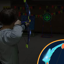 Load image into Gallery viewer, ITEM# 0200   2 Pack Bow and Arrow Set, Light Up Archery Set with 14 Suction Cup Arrows, Archery Targets Outdoor Games
