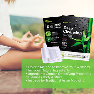 ITEM# 0130   Deep Cleansing Foot Pads for Stress Relief, Better Sleep & Foot Care | Premium Japanese Organic Foot Patches with Ginger Powder | Natural Effective Foot Patch to Boost Energy (Watch Video)
