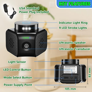 ITEM# 0227   Deterrent Looking The Best Ultrasonic Pest Repeller Indoor No Touch Solution for House Garage Warehouse RV etc