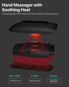 ITEM# 0225   Hand Massager with Heat and Compression, FSA HSA Eligible 6 Level Compression & 6 Mode with Pressure Point for Arthritis and Carpal Tunnel Relief, Finger Wrist Massager (Watch Video)
