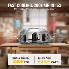 Load image into Gallery viewer, ITEM# 0166   BougeRV Portable Air Conditioner, 2899BTU Tent Air Conditioner, 250W Low Power Consumption, 24VDC, 3 Wind Speeds for Van Life, Camping Tent, Outdoor, Indoor (Watch Video)

