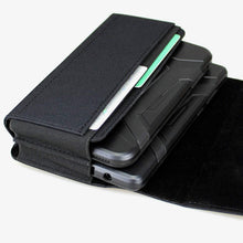Load image into Gallery viewer, ITEM#  0250   Clip On Magnetic Close Dual Phone Holster Pouch Case for 2 Phones, Double Decker Belt Clip Case for iPhone (17 16 15 14 13 12 11) Pro Max/Plus, Samsung Galaxy (S25 S24 S23 S22 S21 S20) Ultra/Plus/Fe (Large) Watch Video)

