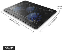Load image into Gallery viewer, ITEM# 0127   HV-F2056 Gaming Laptop Cooling Pad - Slim USB Powered Laptop Cooler with 3 Fans and Stand for 15.6-17 Inch Laptops (Watch Video)
