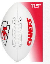 Load image into Gallery viewer, ITEM# 0215   Sports NFL Autograph Football - Official ADULT Size White Panel Souvenir Football for Autographs + Signatures - NFL Team Fan Shop Memorabilia Football for Display (Watch Video)
