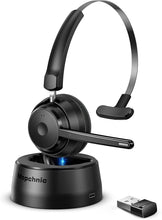 Load image into Gallery viewer, ITEM# 0132   Mopchnic Bluetooth Headset, Wireless Headset with Upgraded Microphone AI Noise Canceling, On Ear Bluetooth Headset with USB Dongle for Office Call Center Skype Zoom Meeting Online Class Trucker (Watch Video)

