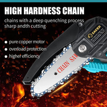 Load image into Gallery viewer, ITEM# 0154   Mini Chainsaw, Portable Electric Best Chainsaw Cordless, Small Handheld Chain Saw Pruning Shears Chainsaw for Tree Branches, Courtyard and Garden(SAKER MINI CHAINSAW + BATTERIES) Watch Video)
