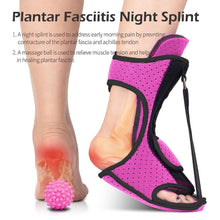 Load image into Gallery viewer, ITEM# 0176   Plantar Fasciitis Night Splint: Foot Brace with Massage Ball | Effective for Foot Pain Relief by Plantar Fasciitis Achilles Tendonitis Foot drop Flat Arch Heel Spur | Comfortable &amp; Easy Use for Women and Men (Watch Video)
