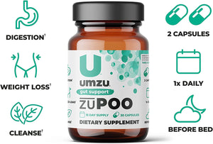 ITEM# 0147   ZuPoo 15-Day Supply - Relief from Temporary Bloating - Gentle Laxative Properties - Can Flush Toxins - Support Weight Management - USA Made (Watch Video)