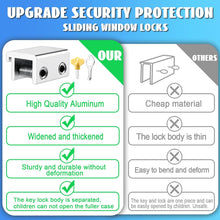 Load image into Gallery viewer, ITEM# 0239   Sliding Window Locks (2, 6, 10, 12 Sets), Secure Window Lock with Key, Window Locks for Up and Down Windows &amp; Horizontal Sliding Windows, Adjustable Window Lock, Sturdy and Durable, Does Not Deform. (Watch Video)
