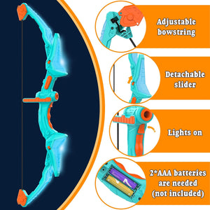 ITEM# 0200   2 Pack Bow and Arrow Set, Light Up Archery Set with 14 Suction Cup Arrows, Archery Targets Outdoor Games