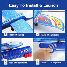 Load image into Gallery viewer, ITEM# 0202   3 Pack Foam Airplane Launcher Toys, 2 Flight Mode Glider Plane ,Kids Flying Toy,3 4 5 6 7 8 9 10 11 12 Year Old Boys Girls Gifts, Outdoor Sport Party Favor (Watch Video)
