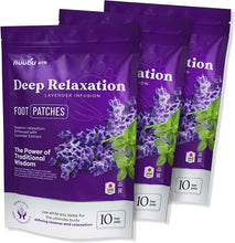 Load image into Gallery viewer, ITEM# 0130   Deep Cleansing Foot Pads for Stress Relief, Better Sleep &amp; Foot Care | Premium Japanese Organic Foot Patches with Ginger Powder | Natural Effective Foot Patch to Boost Energy (Watch Video)
