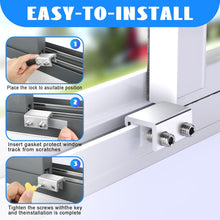 Load image into Gallery viewer, ITEM# 0239   Sliding Window Locks (2, 6, 10, 12 Sets), Secure Window Lock with Key, Window Locks for Up and Down Windows &amp; Horizontal Sliding Windows, Adjustable Window Lock, Sturdy and Durable, Does Not Deform. (Watch Video)
