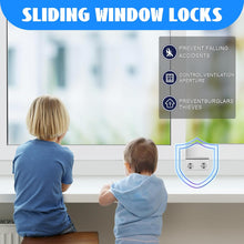 Load image into Gallery viewer, ITEM# 0239   Sliding Window Locks (2, 6, 10, 12 Sets), Secure Window Lock with Key, Window Locks for Up and Down Windows &amp; Horizontal Sliding Windows, Adjustable Window Lock, Sturdy and Durable, Does Not Deform. (Watch Video)
