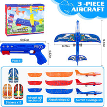 Load image into Gallery viewer, ITEM# 0201  Airplane Launcher Toys, 2 Flight Modes LED Foam Glider Catapult Plane, Outdoor Flying Toy for Kids, Birthday Gifts for Boy Girl 4 5 6 7 8 9 10 11 12 Year Old (Watch Video)
