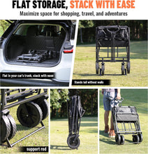 Load image into Gallery viewer, ITEM# 0221   Collapsible Folding Wagon, Heavy Duty 220Lbs Capacity, Foldable Utility Cart for Outdoor Camping, Grocery, Sports, Beach - All Terrain(Watch Video)
