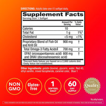 Load image into Gallery viewer, ITEM# 0088   MegaRed Fish Oil + Krill Oil 900mg Omega 3 Supplement with EPA &amp; DHA, Supports Heart, Brain, Joint and Eye Health, No Fishy Aftertaste (Watch Video)
