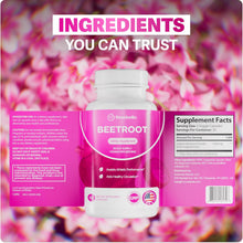 Load image into Gallery viewer, ITEM#  0246   Rosabella Organic Beet Root Capsules - 1300mg Beet Root Powder Aids Healthy Circulation &amp; Vitality, Non-GMO, Beet Root Supplement (Watch Video)
