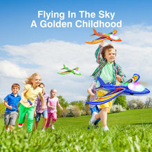 Load image into Gallery viewer, ITEM# 0202   3 Pack Foam Airplane Launcher Toys, 2 Flight Mode Glider Plane ,Kids Flying Toy,3 4 5 6 7 8 9 10 11 12 Year Old Boys Girls Gifts, Outdoor Sport Party Favor (Watch Video)
