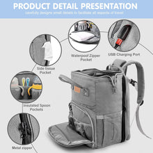 Load image into Gallery viewer, ITEM# 0001   Diaper Bag Backpack, Multifunction Large Capacity Baby Diaper Bags with Changing Station Baby Bag for Boy Girl Travel Back Pack with USB Charger for Moms And Dads (Watch Video)
