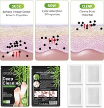 Load image into Gallery viewer, ITEM# 0130   Deep Cleansing Foot Pads for Stress Relief, Better Sleep &amp; Foot Care | Premium Japanese Organic Foot Patches with Ginger Powder | Natural Effective Foot Patch to Boost Energy (Watch Video)
