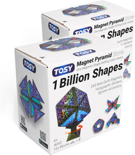 Load image into Gallery viewer, ITEM# 0233   Magnet Pyramid Stone - 1 Cube Transforms into 1 Billion Shapes, 14 pcs (12 Puzzle pcs and 2 Spinners), 243 Rare Earth Magnets, Creative Puzzle STEM Toy (Watch Video)
