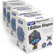 Load image into Gallery viewer, ITEM# 0233   Magnet Pyramid Stone - 1 Cube Transforms into 1 Billion Shapes, 14 pcs (12 Puzzle pcs and 2 Spinners), 243 Rare Earth Magnets, Creative Puzzle STEM Toy (Watch Video)
