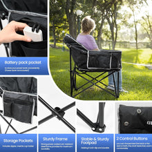 Load image into Gallery viewer, ITEM# 0222   Heated Camping Chair, Padded Camp Chair Round Moon Saucer Folding Lawn Chair Outdoor Chair, Patio Lounge Chairs Portable Folding Camping Chairs Heated Chair
