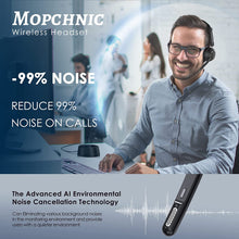 Load image into Gallery viewer, ITEM# 0132   Mopchnic Bluetooth Headset, Wireless Headset with Upgraded Microphone AI Noise Canceling, On Ear Bluetooth Headset with USB Dongle for Office Call Center Skype Zoom Meeting Online Class Trucker (Watch Video)
