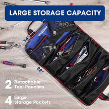 Load image into Gallery viewer, ITEM# 0189   Roll Up Tool Bag, Tool Roll Up Bag with Detachable Tool Pouches, Heavy Duty Tool Bag Organizer with 6 Pockets, Tool Organizer for Mechanic, Electrician, Plumber and Carpenter (Watch Video)
