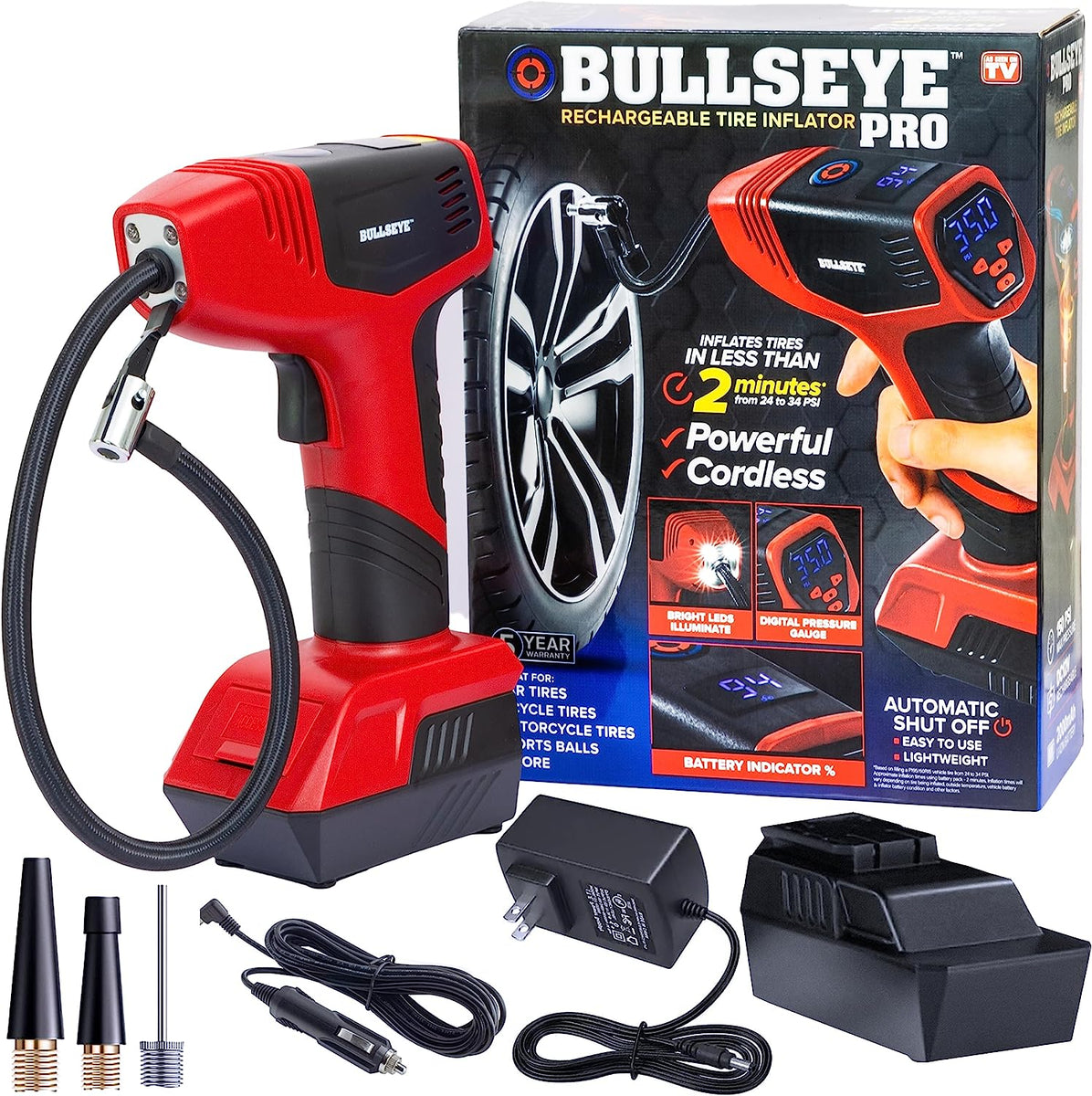 ITEM# 0165 Digital Tire Inflator Automatic 150 PSI Max w/Gauge Display ...