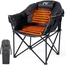 Load image into Gallery viewer, ITEM# 0222   Heated Camping Chair, Padded Camp Chair Round Moon Saucer Folding Lawn Chair Outdoor Chair, Patio Lounge Chairs Portable Folding Camping Chairs Heated Chair (Watch Video)
