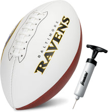 Load image into Gallery viewer, ITEM# 0215   Sports NFL Autograph Football - Official ADULT Size White Panel Souvenir Football for Autographs + Signatures - NFL Team Fan Shop Memorabilia Football for Display (Watch Video)
