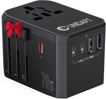 Load image into Gallery viewer, ITEM# 0193   Unidapt Universal Travel Adapter with International Plug, 5.6A Smart Power 3.0A 4 USB 1 Type C, Power Adapter Travel Charger, Outlet Converter Worldwide (Watch Video)
