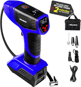 ITEM# 0165   Digital Tire Inflator Automatic 150 PSI Max w/Gauge Display Screen & Pre-Set Pressure in KPA, PSI, BAR, kg/cm, Built-in LED Lights, Rechargeable, Air Compressor, Car Tire Pump (Watch Video)