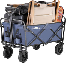 Load image into Gallery viewer, ITEM# 0221   Collapsible Folding Wagon, Heavy Duty 220Lbs Capacity, Foldable Utility Cart for Outdoor Camping, Grocery, Sports, Beach - All Terrain(Watch Video)
