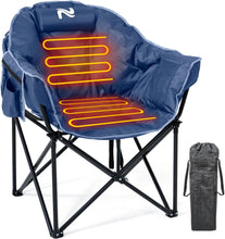 Load image into Gallery viewer, ITEM# 0222   Heated Camping Chair, Padded Camp Chair Round Moon Saucer Folding Lawn Chair Outdoor Chair, Patio Lounge Chairs Portable Folding Camping Chairs Heated Chair (Watch Video)
