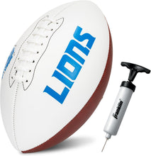 Load image into Gallery viewer, ITEM# 0215   Sports NFL Autograph Football - Official ADULT Size White Panel Souvenir Football for Autographs + Signatures - NFL Team Fan Shop Memorabilia Football for Display (Watch Video)
