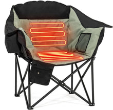 Load image into Gallery viewer, ITEM# 0222   Heated Camping Chair, Padded Camp Chair Round Moon Saucer Folding Lawn Chair Outdoor Chair, Patio Lounge Chairs Portable Folding Camping Chairs Heated Chair (Watch Video)
