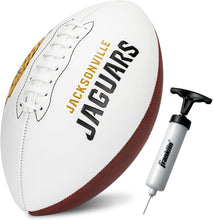 Load image into Gallery viewer, ITEM# 0215   Sports NFL Autograph Football - Official ADULT Size White Panel Souvenir Football for Autographs + Signatures - NFL Team Fan Shop Memorabilia Football for Display (Watch Video)

