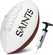 Load image into Gallery viewer, ITEM# 0215   Sports NFL Autograph Football - Official ADULT Size White Panel Souvenir Football for Autographs + Signatures - NFL Team Fan Shop Memorabilia Football for Display (Watch Video)
