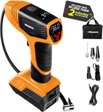 Load image into Gallery viewer, ITEM# 0165   Digital Tire Inflator Automatic 150 PSI Max w/Gauge Display Screen &amp; Pre-Set Pressure in KPA, PSI, BAR, kg/cm, Built-in LED Lights, Rechargeable, Air Compressor, Car Tire Pump (Watch Video)

